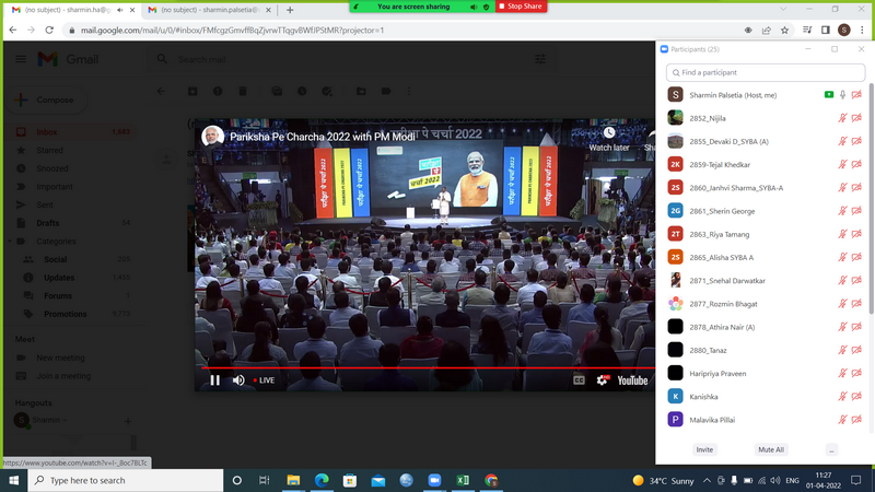 Pariksha Pe Charcha Attended by SYBA(Psychology Special)